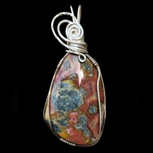 Designer Marcasite w/ Carnelian Sterling Silver Pendant